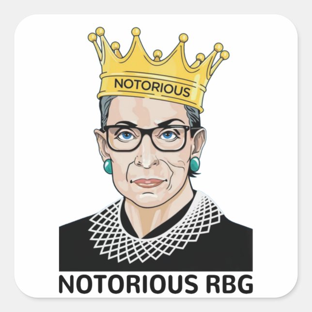RBG BLACK - Ruth Bader Ginsburg Quadratischer Aufkleber (Vorderseite)