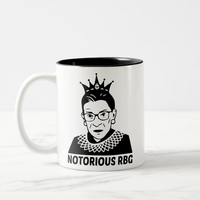 RBG BLACK - Ruth Bader Ginsburg Zweifarbige Tasse (Links)