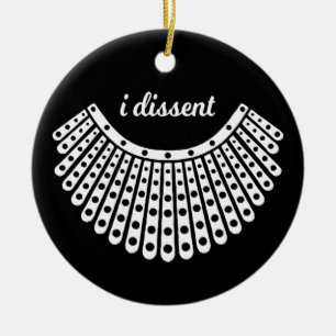 RBG Collar, Ruth Bader Ginsburg, I Dissent Keramik Ornament