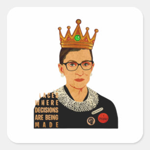 RBG I Dissent Ruth Bader Ginsburg Quadratischer Aufkleber