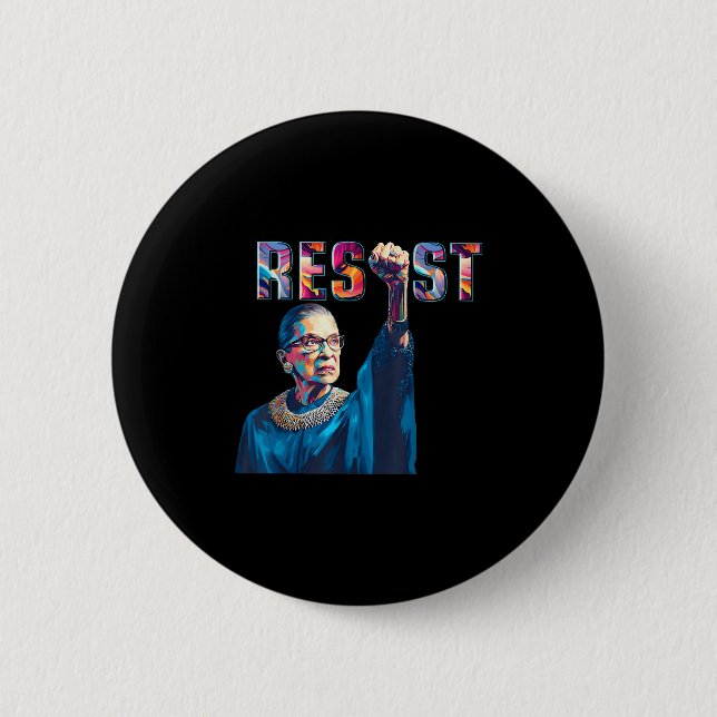 Rbg Resist Feminist Funny Zitat Button (Vorderseite)