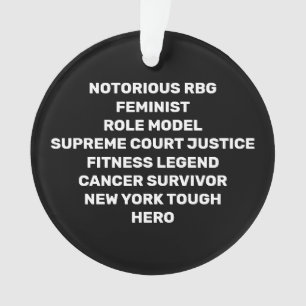 RBG RIP Ruth Bader Ginsburg Tribute to black Ornament