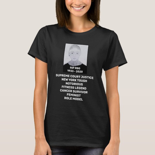 RBG RIP Ruth Bader Ginsburg Tribute to black T-Shirt (Vorderseite)