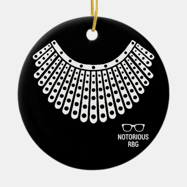 RBG, Ruth Bader Ginsburg, Notorious RBG Keramik Ornament (Vorne)