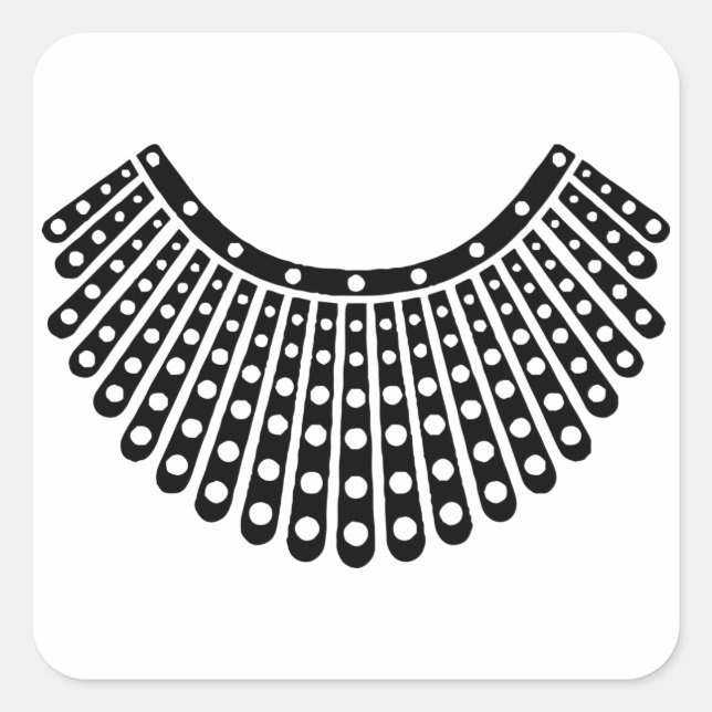 RBG, Ruth Bader Ginsburg, RBG Collar Quadratischer Aufkleber (Vorderseite)