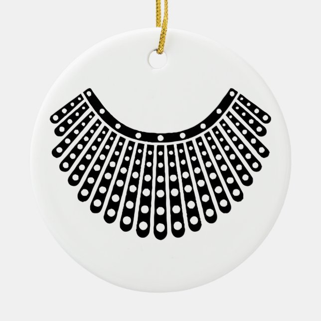 RBG, Ruth Bader Ginsburg, RBG-Kragen Keramik Ornament (Vorne)
