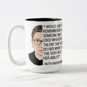 RBG Ruth Bader Ginsburg Tribut RIP Zweifarbige Tasse