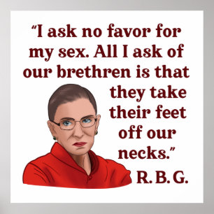 RBG Ruth Bader Ginsburg Zitat Feminis Women Rights Poster