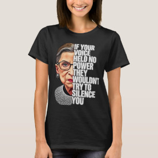 RBG Wenn deine Stimme keine Macht hätte Zitat weiß T-Shirt