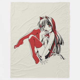 RBP, Neko die sexy Anime-Katze Mädchen Furry  Fleecedecke