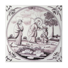 RBT06 Delft Biblical Manganese Red Keramik Tile Fliese