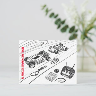 Rc-Autos mit Transmitter und andere RC-Werkzeuge Postkarte