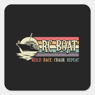 RC Boat Build Race Crash Repetiermodell RC Boats Quadratischer Aufkleber