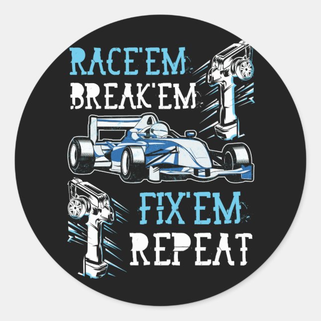 RC Car Remote-Kontrolle Racing Rennen Sie sie brec Runder Aufkleber (Vorderseite)