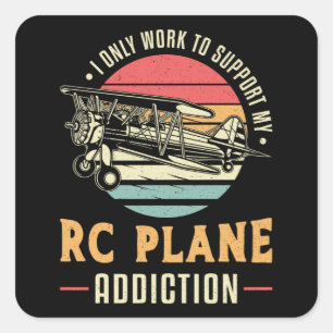 RC Flugzeug Addiction Airplane Luftfahrzeug RC Flu Quadratischer Aufkleber