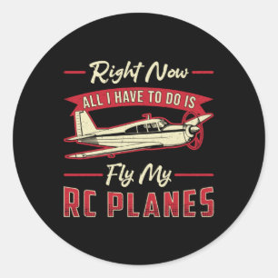 RC-Flugzeug-Flugzeug-Pilot Fliegen meine RC-Flugze Runder Aufkleber