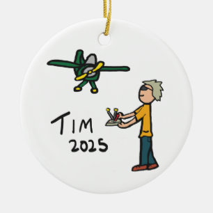 RC Flugzeug - Tim Keramik Ornament