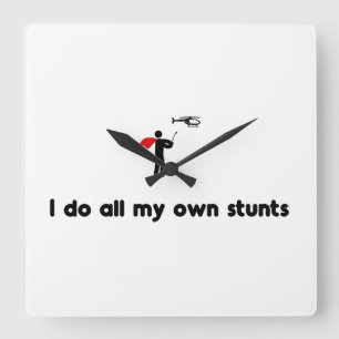 RC Helicopter Hero Quadratische Wanduhr