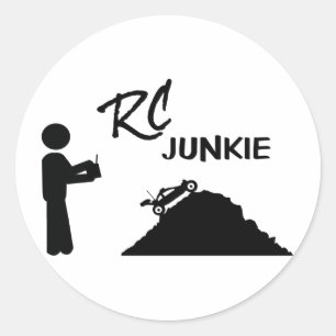 RC Junkie Runder Aufkleber