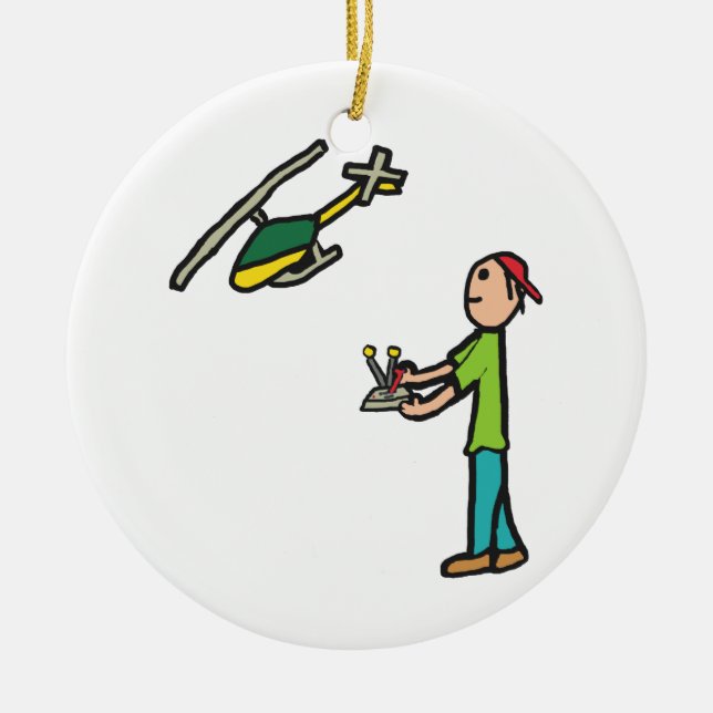 RC Modell Hubschrauber Flug Keramik Ornament (Vorne)