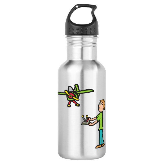 RC Modellflugzeug Edelstahlflasche (Vorderseite)