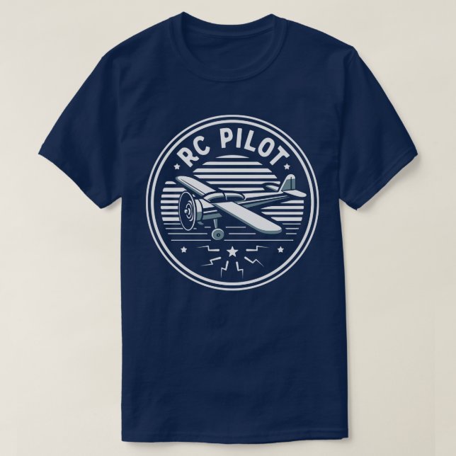 RC Pilot Fernflugzeug-Kontrolle T-Shirt (Design vorne)