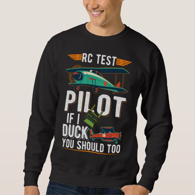 RC Pilot Wittflugzeug Funny Airplane Sweatshirt (Vorderseite)