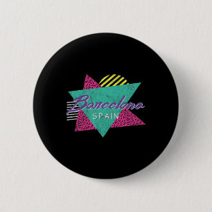 Rcelona Spanien Vintage Retro 80er 90er Urlaub Rei Button