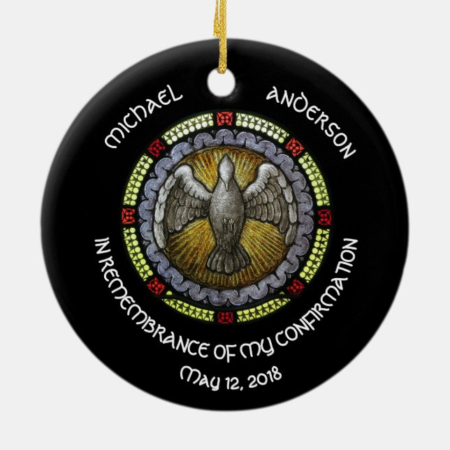 RCIA-Bestätigung für den Heiligen Geist aus festem Keramik Ornament (Hinten)