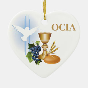 RCIA Gratulation Katholische Sakramentssymbole Keramik Ornament