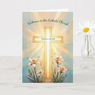 RCIA Name Willkommen Katholische Kirche Kreuz Lili Karte