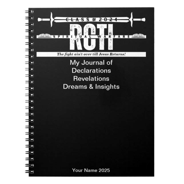 RCTI 2025 Spirituelles Warfare Journal (Black) Notizblock (Vorderseite)