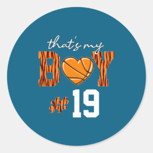 Rd Basketball Das ist mein Junge T-Shirt Runder Aufkleber