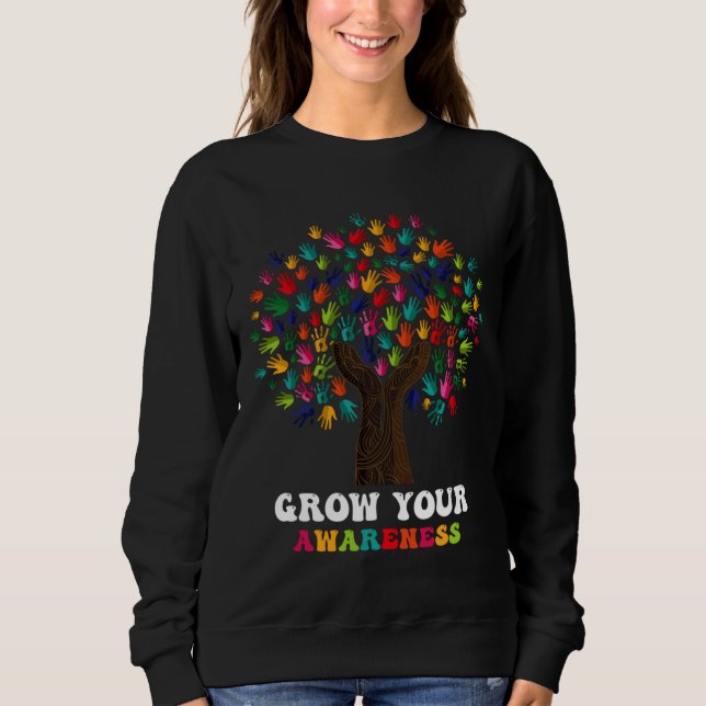 Rd Groove Your Awareness Autismus Awareness Rainbo Sweatshirt (Vorderseite)