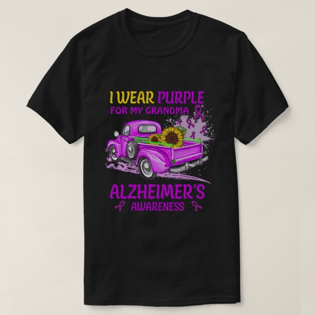 RD I trage Lila für meine Oma, Alzheimer Aware T-Shirt (Design vorne)