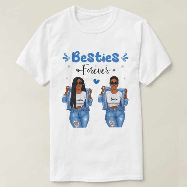 RD Personalisiert Besties Forever T Shirt Couple (Design vorne)
