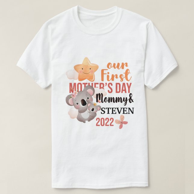 RD Personalisiert First Mother Day Mama and Baby T-Shirt (Design vorne)