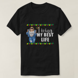 RD Personalisiert Living My Best Life T-Shirt
