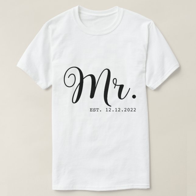 RD Personalisiert Mr. and Mrs., Custom Wifey und H T-Shirt (Design vorne)