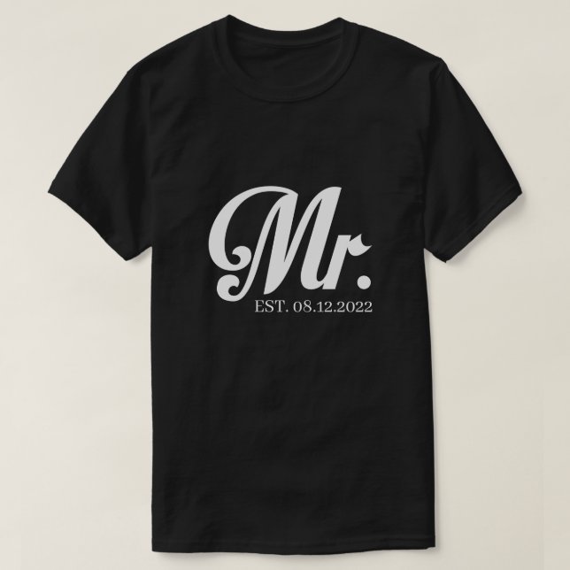 RD Personalisiert Mr. und Mrs. Shirt, Just Married T-Shirt (Design vorne)