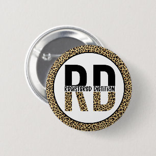 RD Registriert Dietitian Cheetah Print RD Geschenk Button