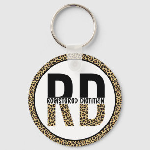 RD Registriert Dietitian Cheetah Print RD Geschenk Schlüsselanhänger