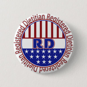 RD registriertes Diätetiker PATRIOTISCHES LOGO Button