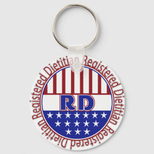 RD registriertes Diätetiker PATRIOTISCHES LOGO Schlüsselanhänger