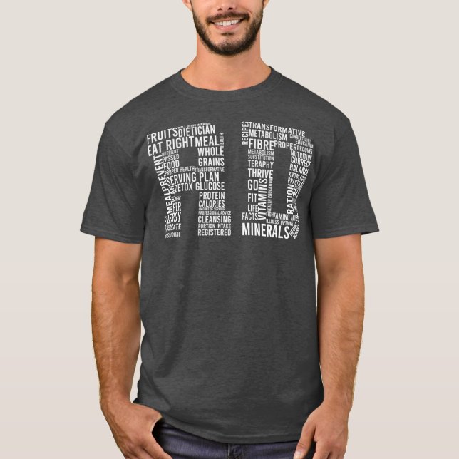 RD Words Registered Dietitian Dietician Food T-Shirt (Vorderseite)