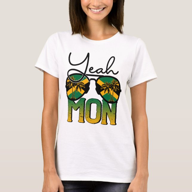 RD Yeah Mon Sonnenbrille Jamaica Flagge Jamaica Re T-Shirt (Vorderseite)