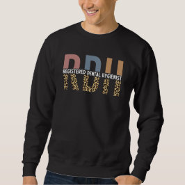 RDH Registered Dental Hygienic Leopard Print Sweatshirt