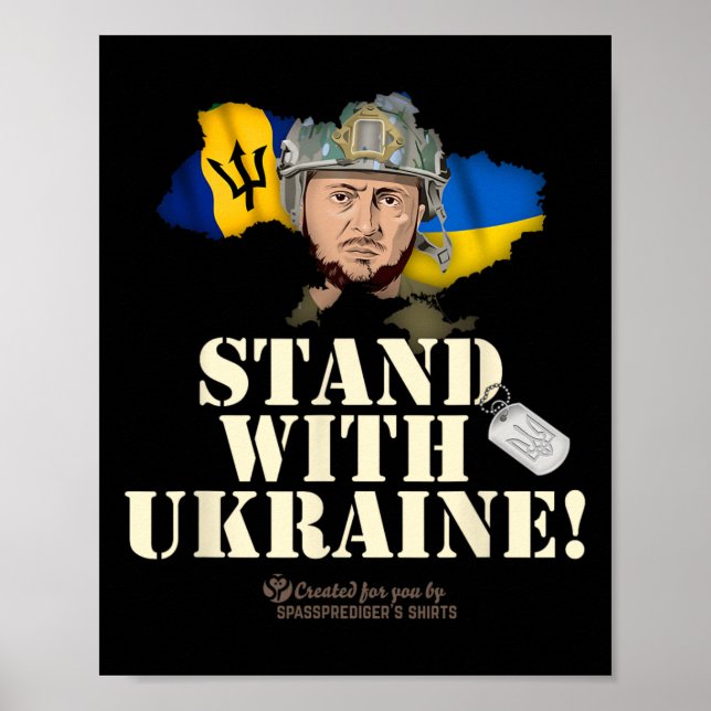 Rdos steht mit Ukraine Selensky Flagge von Rdos  Poster (Vorne)