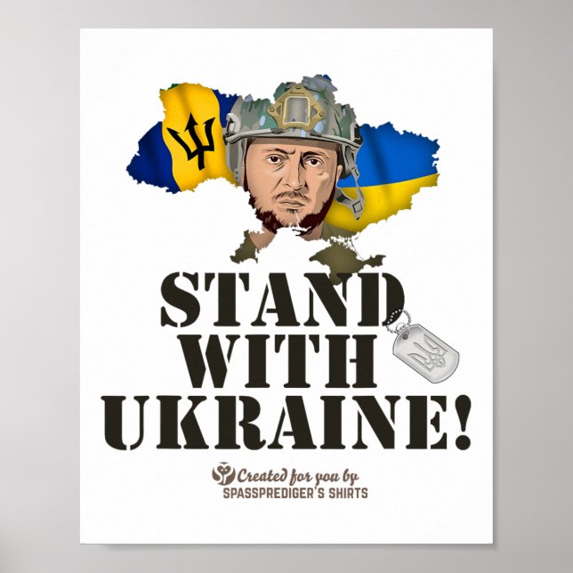 Rdos steht mit Ukraine Zelensky Flagge Rdos  Poster (Vorne)