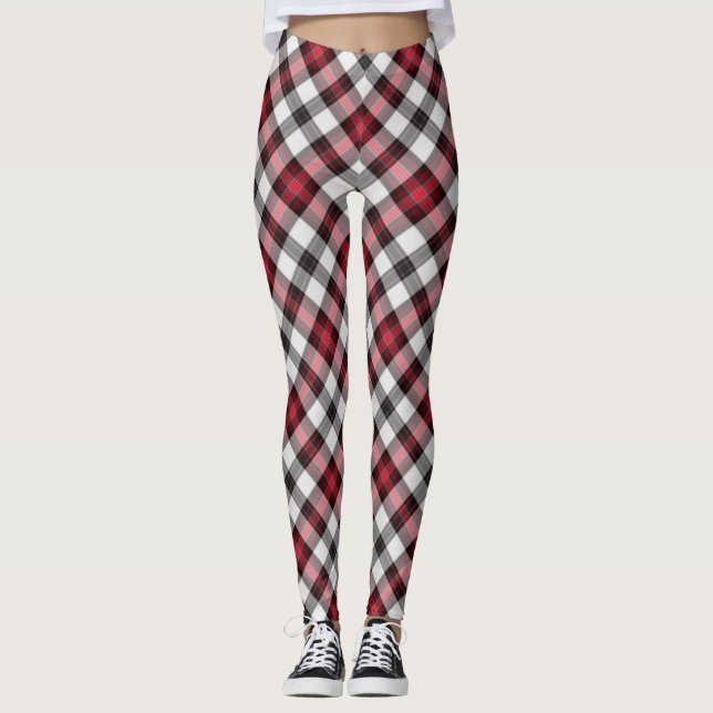 Re/Black Kariert Women's Leggings (Vorderseite)